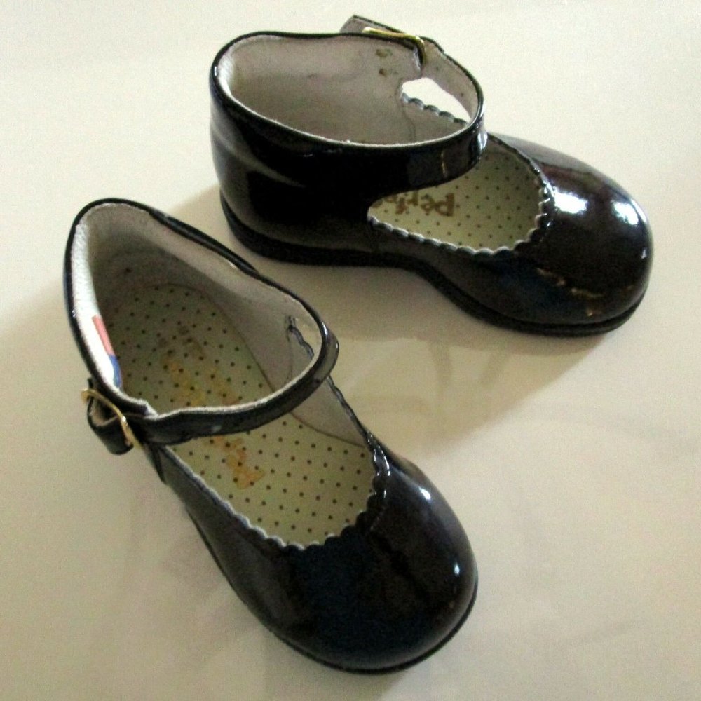 Perfection by JJ Ballerina Toddler Shoes Black Patent  New